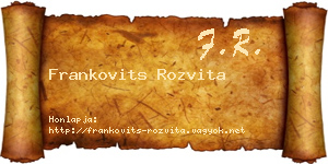 Frankovits Rozvita névjegykártya